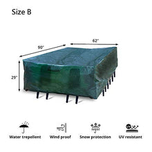 Load image into Gallery viewer, Red Fox - Patio Furniture Cover Waterproof, Tear-Resistant, UV Resistant Outdoor Table, Sofa, Sectional Cover (90''X62''X29'', Green)
