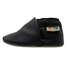 Load image into Gallery viewer, YALION Baby Boys Girls Shoes Crawling Slipper Toddler Infant Soft Leather First Walking Moccs(Black,12-18 Months)

