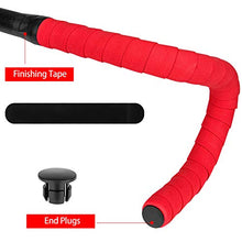Load image into Gallery viewer, Awpeye 3 Pairs Bicycle Handlebar Tape EVA Road Bike Bar Tape with End Plugs Cycling Handle Wraps 6 Rolls (Black, Red, Bianchi Green)

