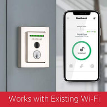 Load image into Gallery viewer, Kwikset Halo Touch Contemporary Square Wi-Fi Fingerprint Smart Lock No Hub Required featuring SmartKey Security in Satin Nickel (99590-003)
