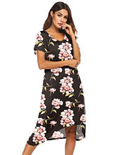 Load image into Gallery viewer, Ekouaer Women's Nightgown Sleepwear Short Sleeves Shirt Casual Sleepdress
