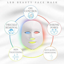 Load image into Gallery viewer, LED Face Mâsk Light Therapy | 7 Color Skin Rejuvenation Therapy LED Photon Mâsk Light Facial Skin Care Anti Aging Skin Tightening Wrinkles Toning Mâsk, White
