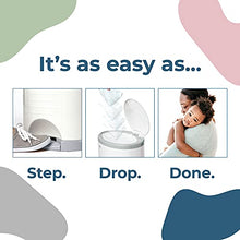 Load image into Gallery viewer, Dekor Classic Hands-Free Diaper Pail | White | Easiest to Use | Just Step – Drop – Done | Doesn’t Absorb Odors | 20 Second Bag Change | Most Economical Refill System
