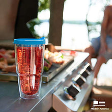 Load image into Gallery viewer, Tervis Made in USA Double Walled Fiesta Insulated Tumbler Cup Keeps Drinks Cold &amp; Hot, 24oz, Lapis Stripes
