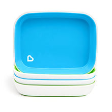 Load image into Gallery viewer, Munchkin Splash 4 Piece Toddler Plates, Blue/Green
