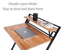 Load image into Gallery viewer, JIWU 2-Style Folding Desk for Small Space, Home Corner Desks Simple Computer Desk with Shelf, Folding Laptop Table
