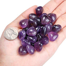 Load image into Gallery viewer, Jovivi Healing Crystal Natural Amethyst Love Heart Stones Bulk Pocket Worry Stone Gemstone Therapy Chakra Balancing Reiki Yoga Meditation Home Decoration, 0.6",Pack of 30
