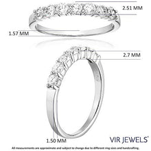 Load image into Gallery viewer, 1/2 cttw 7 Stone Diamond Wedding Band 14K White Gold Prong Set Round Size 6

