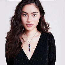 Load image into Gallery viewer, ASTRYAS Healing Crystal Pendant Men's and Women's 7 Chakra Balanced Gemstone Necklace with 18" Stainless Steel Chain Strap Gift Box - Amethyst
