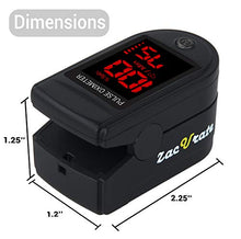 Load image into Gallery viewer, Zacurate Pro Series 500DL Fingertip Pulse Oximeter Blood Oxygen Saturation Monitor with Silicon Cover, Batteries and Lanyard (Royal Black)
