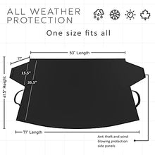 Load image into Gallery viewer, OxGord Windshield Snow Cover - Original Design Best for Ice Removal - All Weather Winter &amp; Summer Auto Sun-Shade - Universal Fit for Truck SUV Van Car Accessories - Front Window
