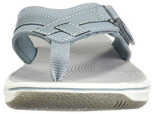 Load image into Gallery viewer, Clarks womens Breeze Sea Flip Flop, Blue Grey Synthetic, 7 US
