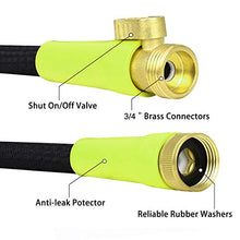 Load image into Gallery viewer, Sunflora 50 ft Expandable Garden Hose Bonus 10 feet with Solid Brass Fittings and 9 Patterns Spray Nozzle, Flexible No Kink Water Hoses for Lawn Total 60 Feet
