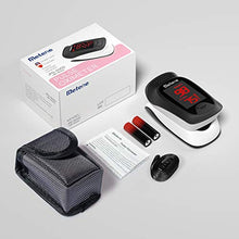 Load image into Gallery viewer, Metene Fingertip Pulse Oximeter, Blood Oxygen Saturation Monitor with Alarming Beep, Portable SpO2 Meter with Batteries and Lanyard
