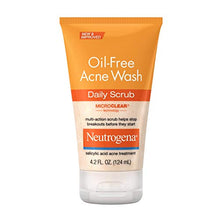 Load image into Gallery viewer, Neutrogena Oil-Free Acne Face Scrub, 2% Salicylic Acid Acne Treatment, Daily Face Wash to Prevent Breakouts, Oil Free Exfoliating Facial Cleanser for Acne-Prone Skin, 4.2 fl. oz
