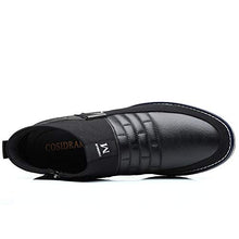 Load image into Gallery viewer, COSIDRAM Men Casual Shoes High-top Walking Shoes Driving Boots Soft Loafers Luxury Leather Sneakers for Male Business Office Dress Black 12
