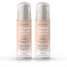 Load image into Gallery viewer, Neutrogena Healthy Skin Enhancer Sheer Face Tint with Retinol &amp; Broad Spectrum SPF 20 Sunscreen for Younger Looking Skin, 3-in-1 Daily Enhancer, Non-Comedogenic, Fair to Light 20, 1 fl. oz (Pack of 2)
