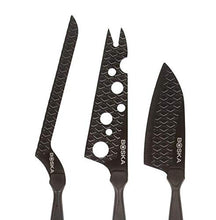 Load image into Gallery viewer, Boska Cheese Knife Set Monaco+ Black with Leather Case
