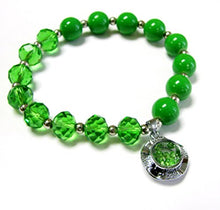 Load image into Gallery viewer, Woman Bracelet/ Crystal Spinner Lucky Charm/ Birthstone Color/ August-Peridot
