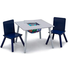 Load image into Gallery viewer, Delta Children Kids Table and Chair Set with Storage (2 Chairs Included) - Ideal for Arts &amp; Crafts, Snack Time, Homeschooling, Homework &amp; More, Grey/Blue

