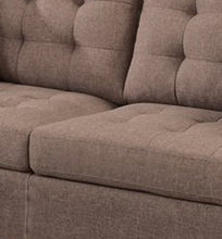 Load image into Gallery viewer, Poundex F6904 Bobkona Windsor Linen-Like 2 Piece Sofa and Loveseat Set, Light coffee
