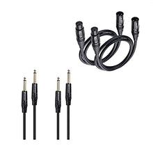 Load image into Gallery viewer, Cable Matters 2-Pack Premium XLR to XLR Microphone Cable 3 Feet &amp; 1/4 Inch TS to TS Electric Guitar Cable
