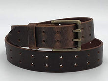 Load image into Gallery viewer, Handmade Double Hole Belt Genuine Bridle Leather 1.5 Inches Wide
