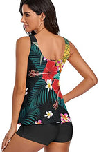 Load image into Gallery viewer, Cute Pineapple Tankini Swimsuits for Women Vinatge Floral Tummy Control Two Piece Bathing Suits Tank Top with Boyshorts XX-Large
