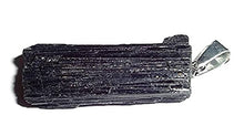 Load image into Gallery viewer, Sublime Gifts 1pc Raw Black Tourmaline Rough Natural Free Form Crystal Healing Gemstone Pendant with Metal Bail Loop
