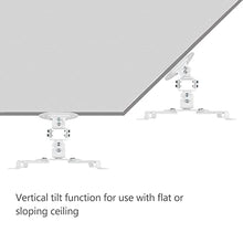 Load image into Gallery viewer, WALI Projector Ceiling Mount, Universal Low Profile Projector Mount with Retractable Arms and Multiple Adjustment Function (PM-002-W), White

