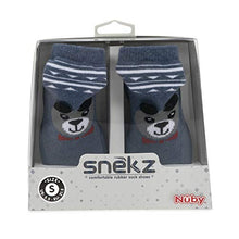 Load image into Gallery viewer, Nuby Snekz Comfortable Rubber Sole Sock Shoes for First Steps- Blue Bear/Medium 14-22 Months (60011M)
