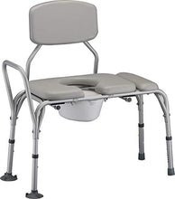 Load image into Gallery viewer, NOVA Padded Tub Transfer Bench for Bath or Shower with Commode Opening, Seat &amp; Backrest Removable &amp; Reversible, Comes with Commode Bucket &amp; Lid
