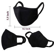 Load image into Gallery viewer, Cooraby 9 Pack Cotton Mouth Mask Anti-Dust Face Mouth Cover Black Face Mouth Masks for Teens Women Men (9)
