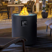 Load image into Gallery viewer, BALI OUTDOORS Gas Fire Pit Propane Fire Column, 23 Inch Cylinder Firepit, 50,000BTU Round Fire pits, Patio Fire Place W/ 22lb Blue Fire Glass, Black
