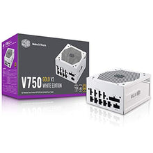 Load image into Gallery viewer, Cooler Master V750 Gold White Edition V2 Full Modular, 750W, 80+ Gold Efficiency, Semi-fanless Operation, 16AWG PCIe high-Efficiency Cables
