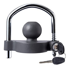 Load image into Gallery viewer, METOWARE Trailer Coupler Lock Universal Adjustable Heavy-Duty Steel Trailer Hitch Lock, Anti Theft Trailer Ball Lock Towing Lock for Towing Caravan Trailer Security Fits 1-7/8",2”, 2-5/16" Coupler
