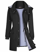 Load image into Gallery viewer, Women's Rain Jacket Hooded Raincoat Lined Outdoor Windbreaker Waterproof Rain Coats Black S
