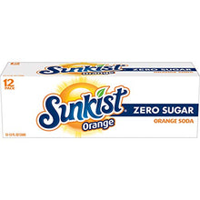 Load image into Gallery viewer, Sunkist Zero Sugar Orange Soda, 12 fl oz cans, 12 pack
