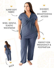 Load image into Gallery viewer, Kindred Bravely Davy Ultra Soft Maternity &amp; Nursing Pajamas Sleepwear Set (Slate Blue, Medium)
