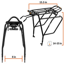 Load image into Gallery viewer, Ibera Bike Rack - Bicycle Touring Carrier Plus+ for Disc Brake Mount, Frame-Mounted for Heavier Top &amp; Side Loads, Height Adjustable for 26"-29" Frames
