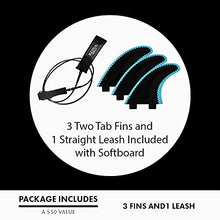 Load image into Gallery viewer, KONA SURF CO. The 5-5 Surfboard for Beginners Kids and Adults - Soft Top Foam Surfboards for Beach – Surf as a Boogie Board Bodyboard or Softboard - Includes Fins and Leash in Grey sz:5ft 5in
