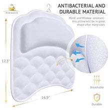 Load image into Gallery viewer, Premium Bathtub Pillow, Soft And Durable [10 Anti-Slip Suction Cups] Extra Cushioned Design Cradle Neck, Head And Shoulders Support, Dry Fabric Provides Cooling Effect | Free Machine Washable Bag

