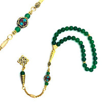 Load image into Gallery viewer, -Orient Collection-Prayer Beads-Worry Beads-Tesbih-Tasbih-Tasbeeh-Misbaha-Masbaha-Subha-Rosary (Green Jade Stone (8 mm-33 Beads))
