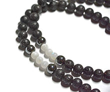 Load image into Gallery viewer, Beaded Necklace for Men June Birthstone Jewelry Natural Stone Moonstone Black Lava Hematite Tigers Eye
