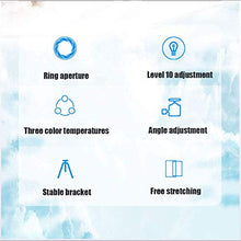 Load image into Gallery viewer, CWH&amp;WEN 10 Inch Ring Light with Tripod Stand, Selfie Fill Lamp with 3 Cell Phone Holders, 3 Lighting Modes, Adjustable Brightness, for YouTube Video and Makeup
