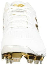 Load image into Gallery viewer, New Balance Women's Fresh Foam Velo V1 TPU Molded Softball Shoe, White/Gold, 7 M US
