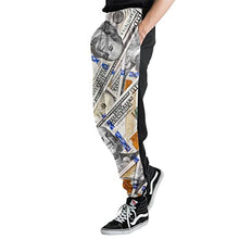 Load image into Gallery viewer, WDNGNDT Hundreds of 100 Dollar Bills Man Pants Sweatpants Slacks Cozy Elastic Long Sport Pants White
