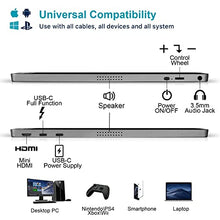 Load image into Gallery viewer, 15.6'' Portable Monitor Bundle [Black &amp; Gray] - KYY 1080P FHD USB-C Laptop Monitor HDMI Computer Display HDR IPS Gaming Monitor w/Smart Cover &amp; Dual Speakers, for Laptop PC MAC Phone PS4 Xbox Switch
