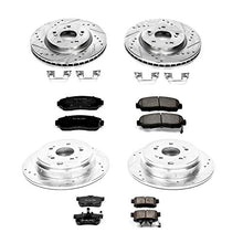 Load image into Gallery viewer, Power Stop K229 Front and Rear Z23 Carbon Fiber Brake Pads with Drilled &amp; Slotted Brake Rotors Kit
