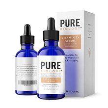 Load image into Gallery viewer, Pure Biology Premium Vitamin C Serum for Face with Hyaluronic Acid &amp; Vitamin E, Brightening Antioxidant Serum for Face, Acne and Dark Spot Corrector, Skin Care for Men &amp; Women (1 oz)
